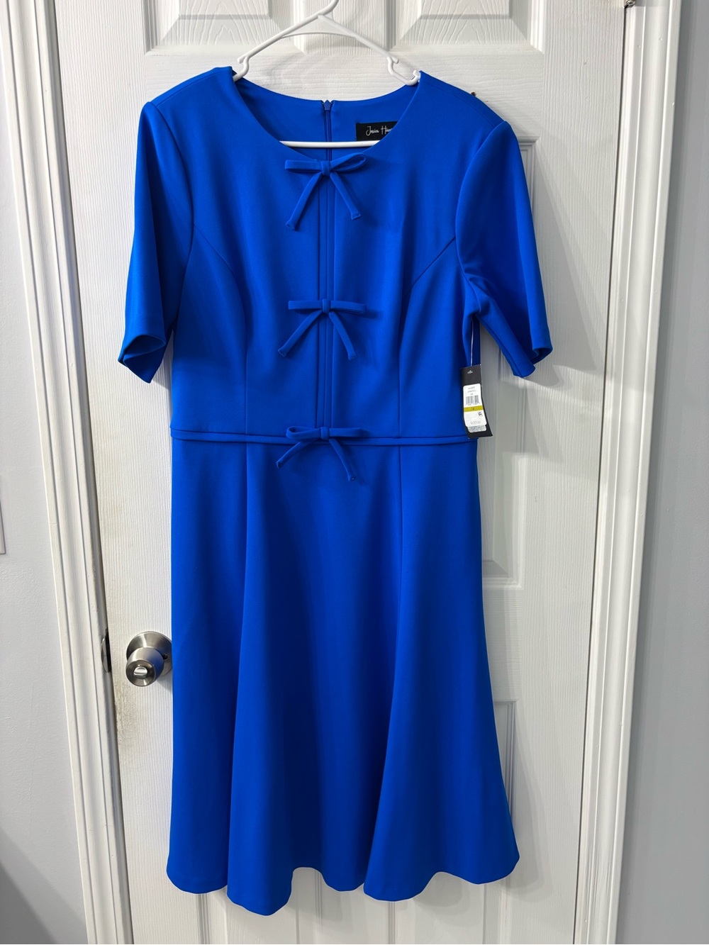 Jessica Howard Royal Blue Midi Dress with Front Bows